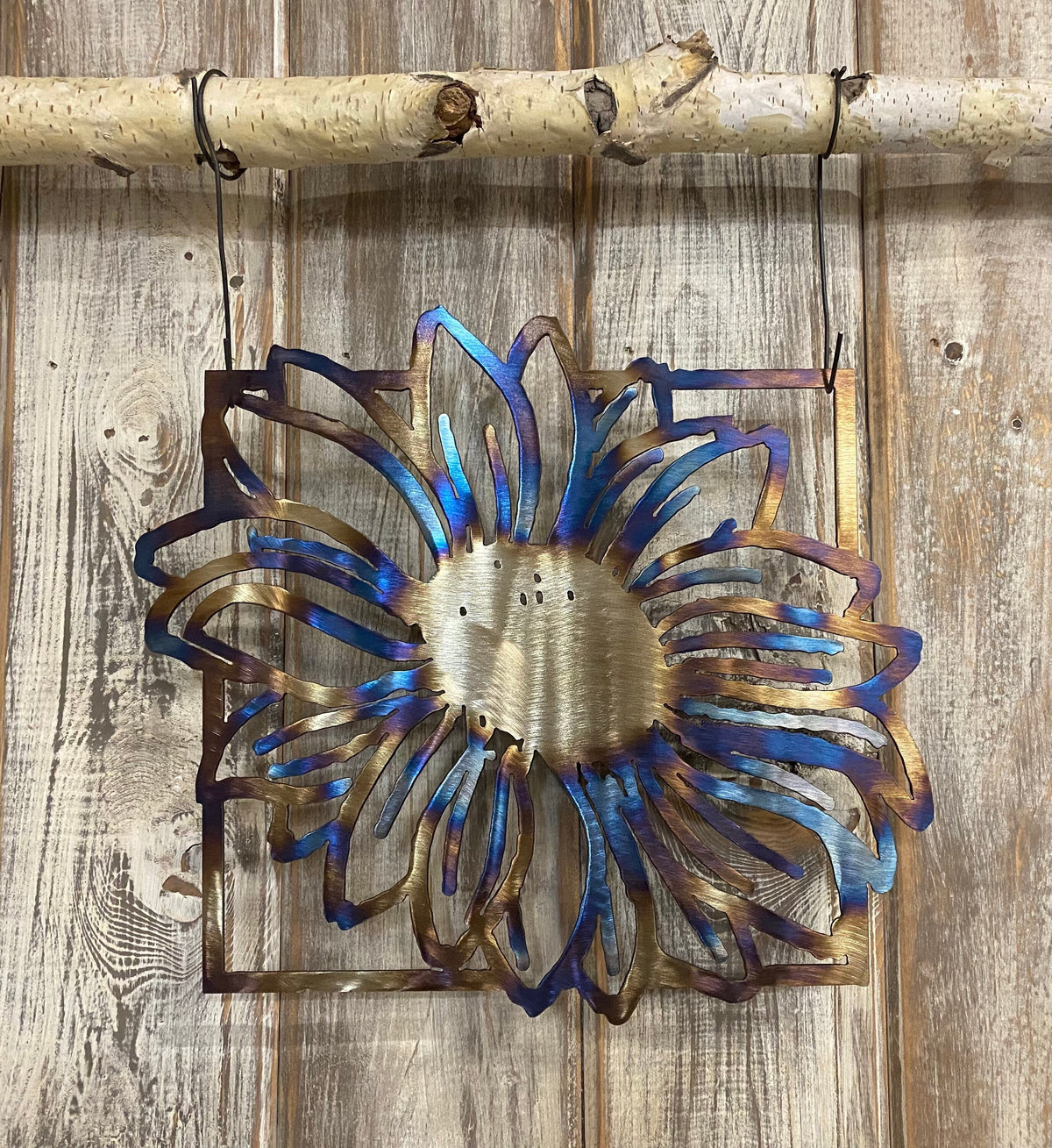 Heat-Treated Metal Sunflower Decor: Custom Garden Art