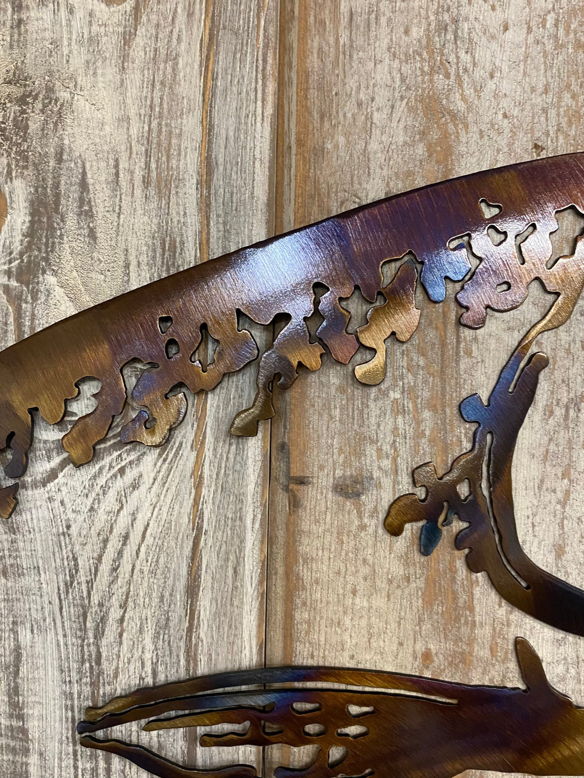 Steelhead Trout Metal Wall Art: Heat-Treated Finish, Cabin Lodge Decor