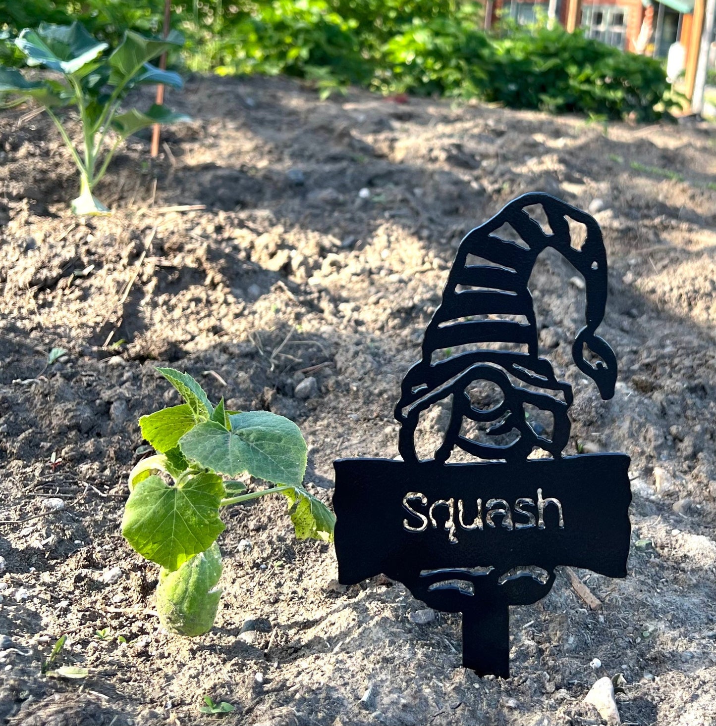 Metal Garden Gnome Vegetable Markers: Rustic Garden Decor