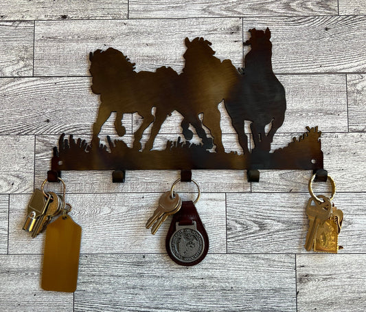 Metal Horse Key Hanger: Western Decor Leash Hooks