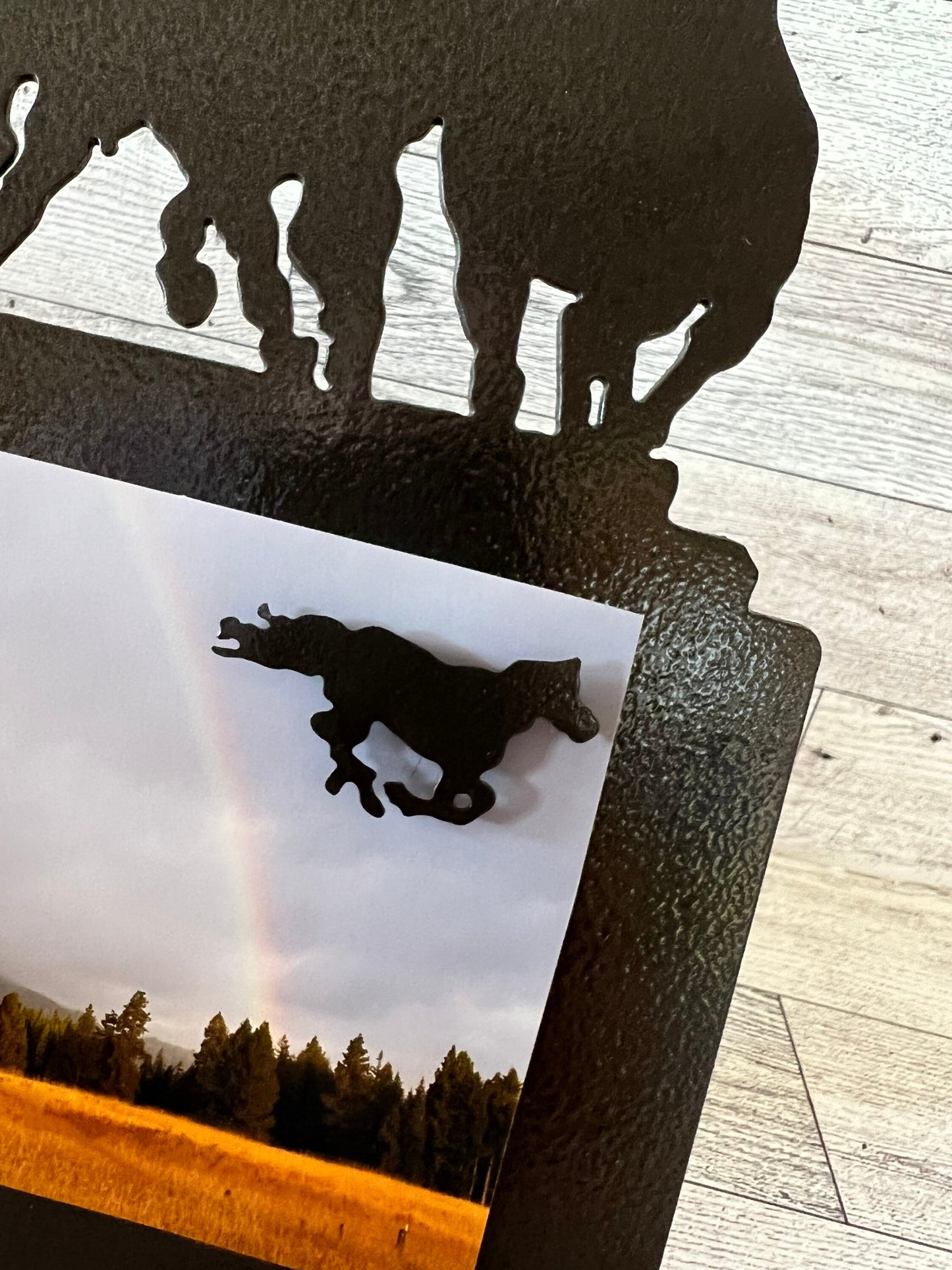 Running Horses Metal Art Photo Frame: 5x7 Picture, Horse Lover Gift