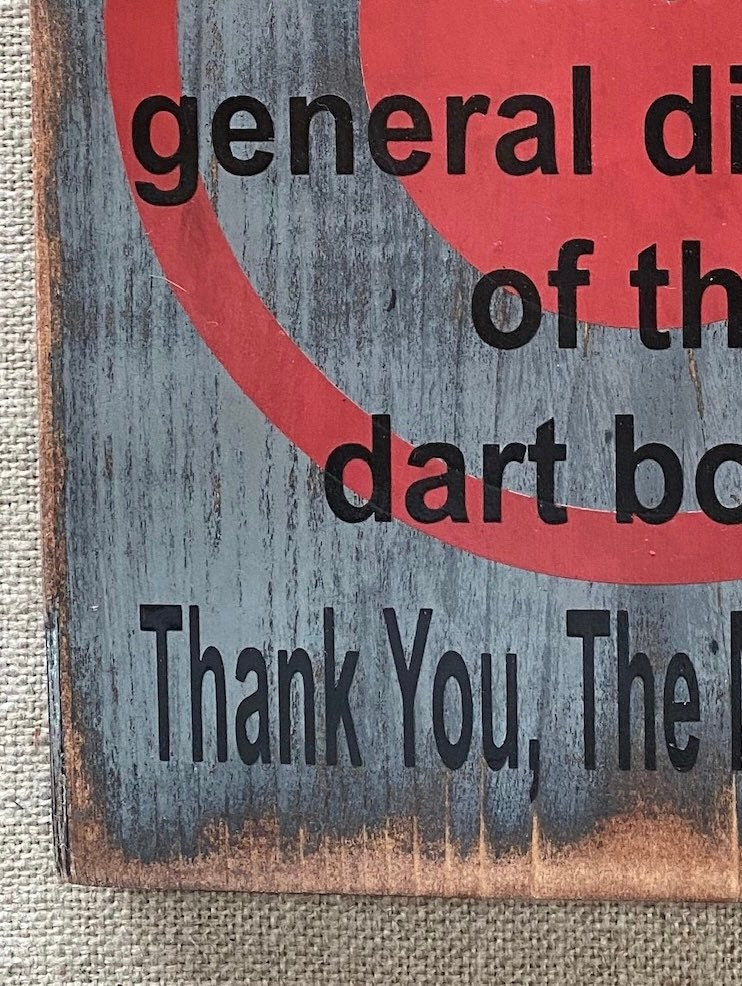 Dart Board Sign: Funny Man Cave Game Room Decor