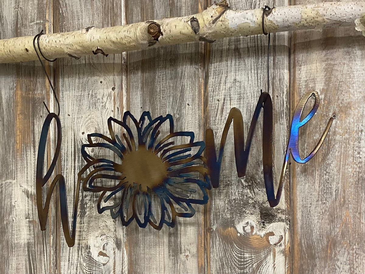 Heat-Treated Metal Sunflower Home Sign - Patio & Porch Decor