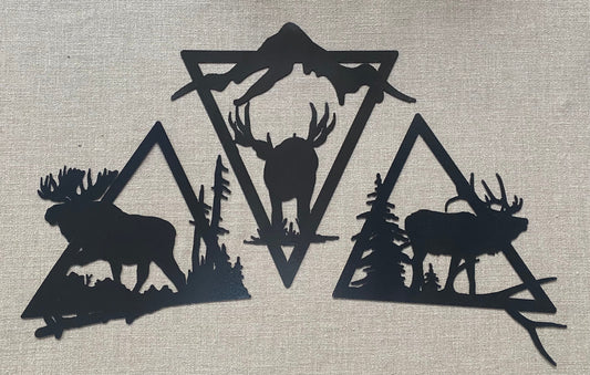 Metal Wildlife Wall Art: Elk, Moose, and Mule Deer Collection