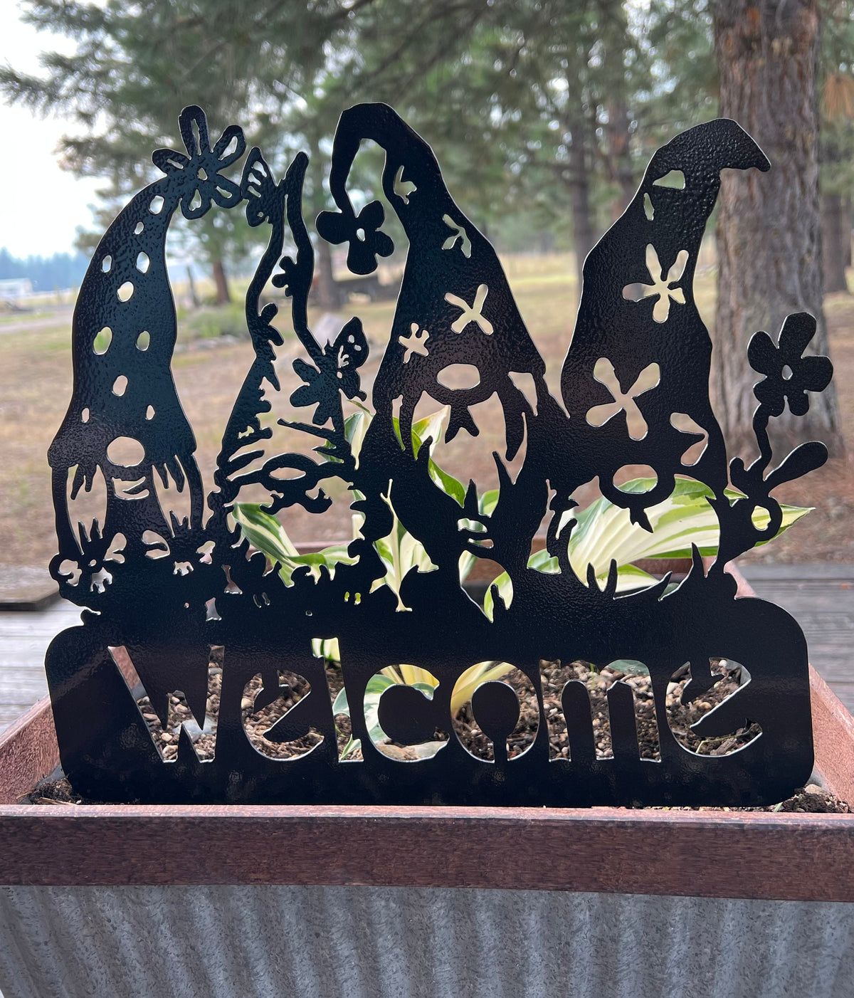 Welcome Gnomes: Rustic Metal Garden Stakes