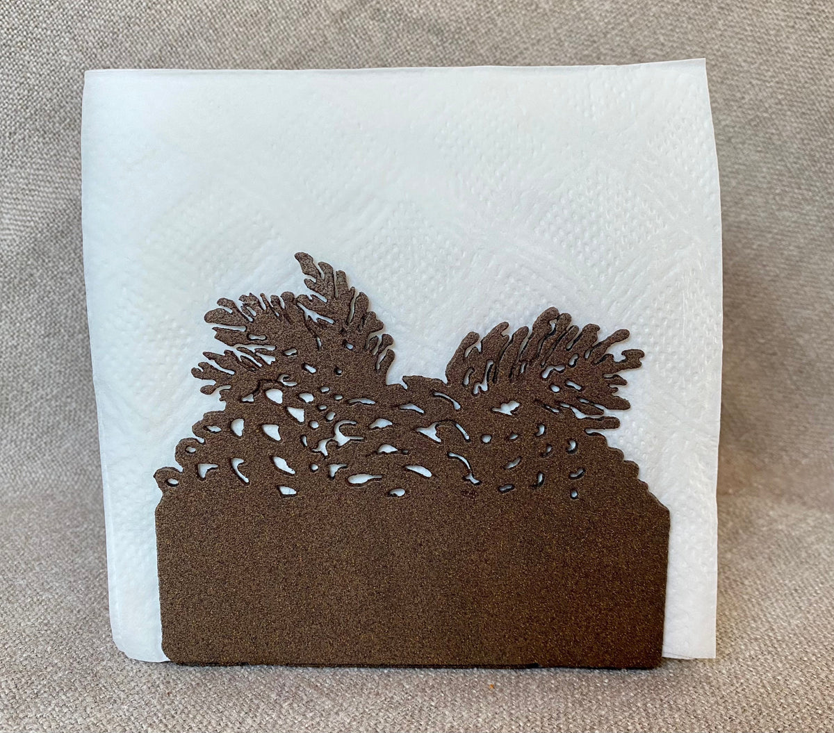 Metal Pinecone Napkin Holder: Cabin Lodge Decor