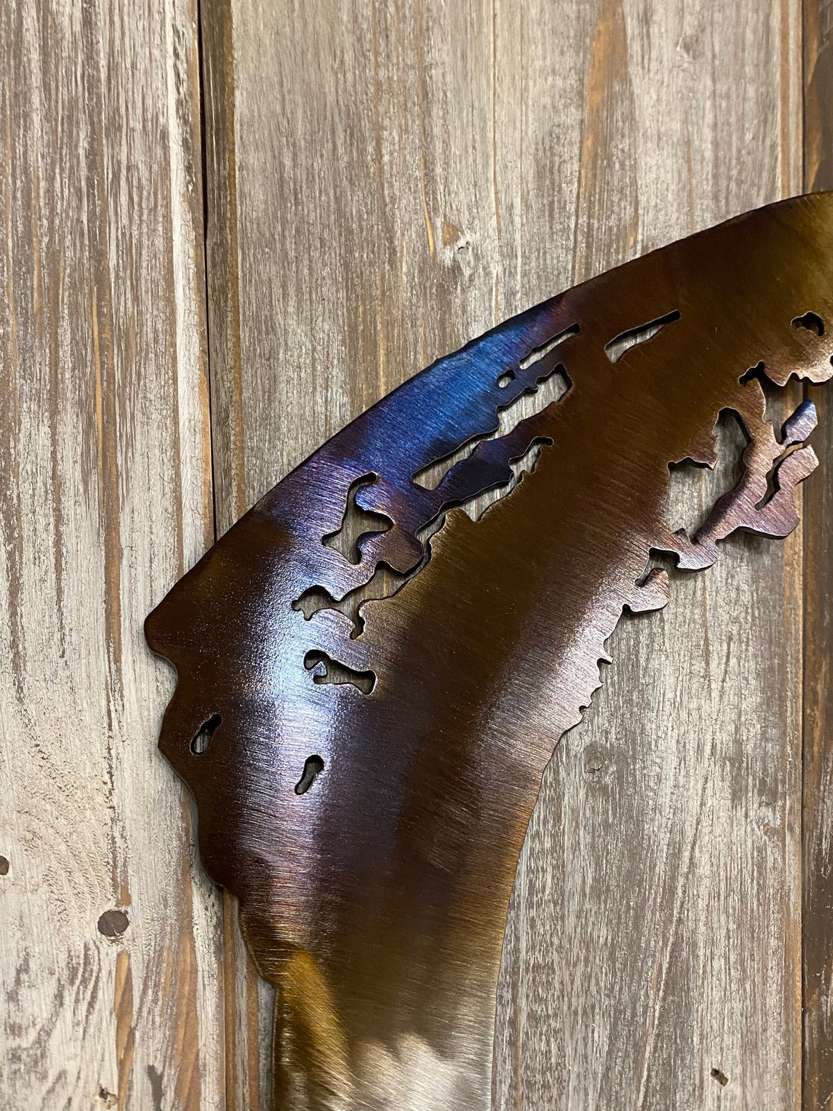 Steelhead Trout Metal Wall Art: Heat-Treated Finish, Cabin Lodge Decor
