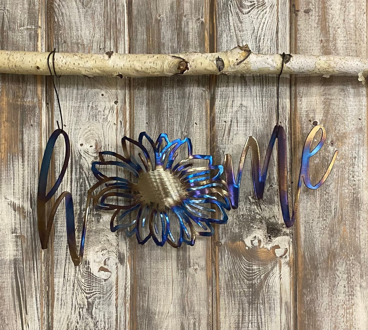 Heat-Treated Metal Sunflower Home Sign - Patio & Porch Decor