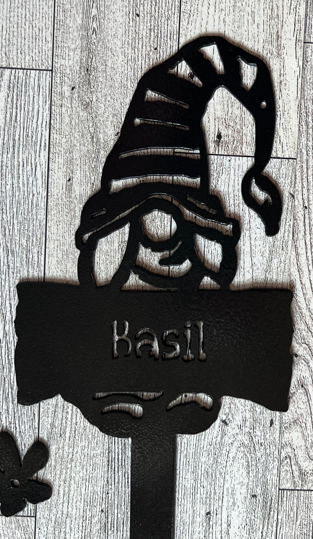 Metal Garden Gnome Vegetable Markers: Rustic Garden Decor