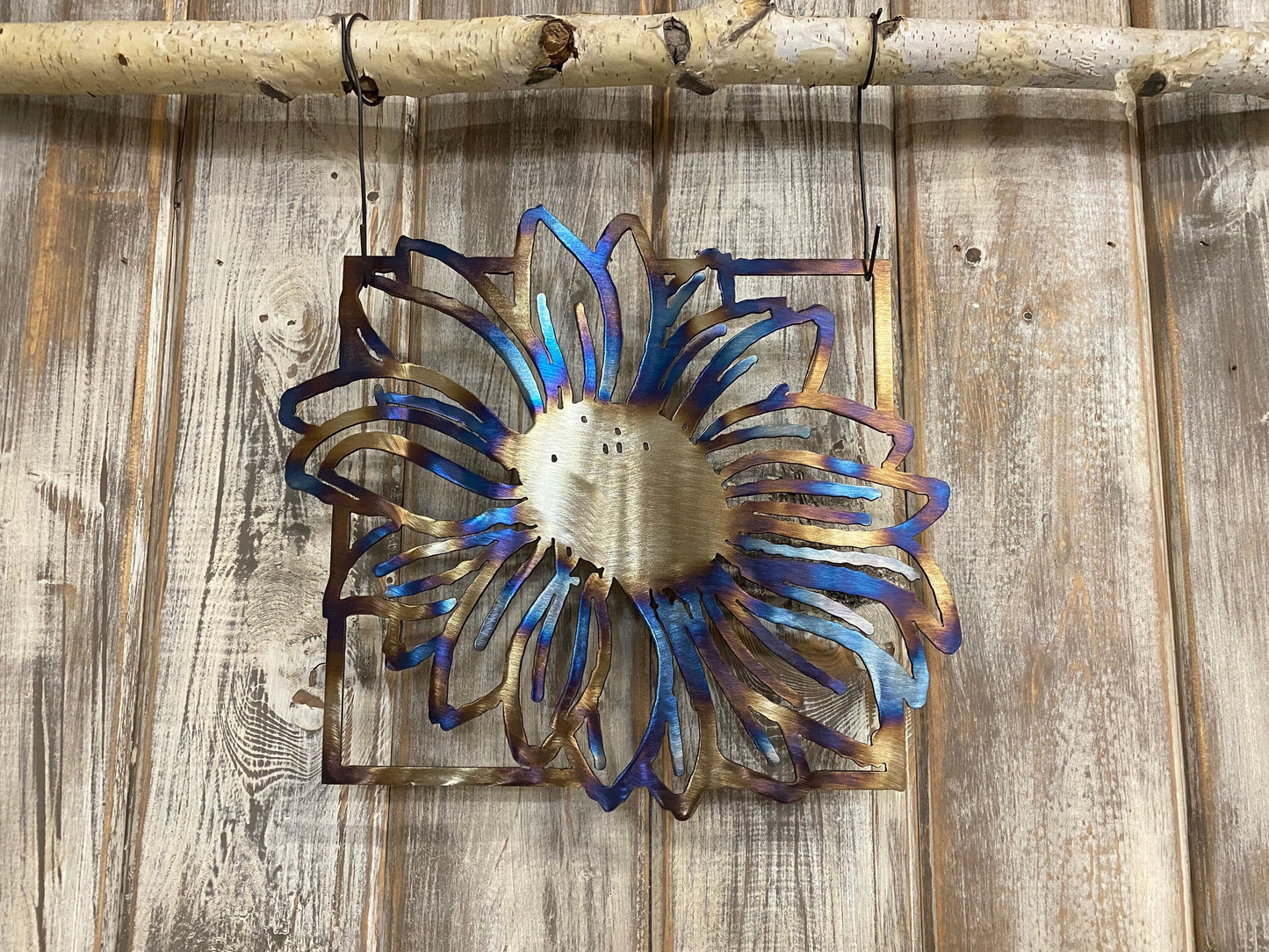 Heat-Treated Metal Sunflower Decor: Custom Garden Art