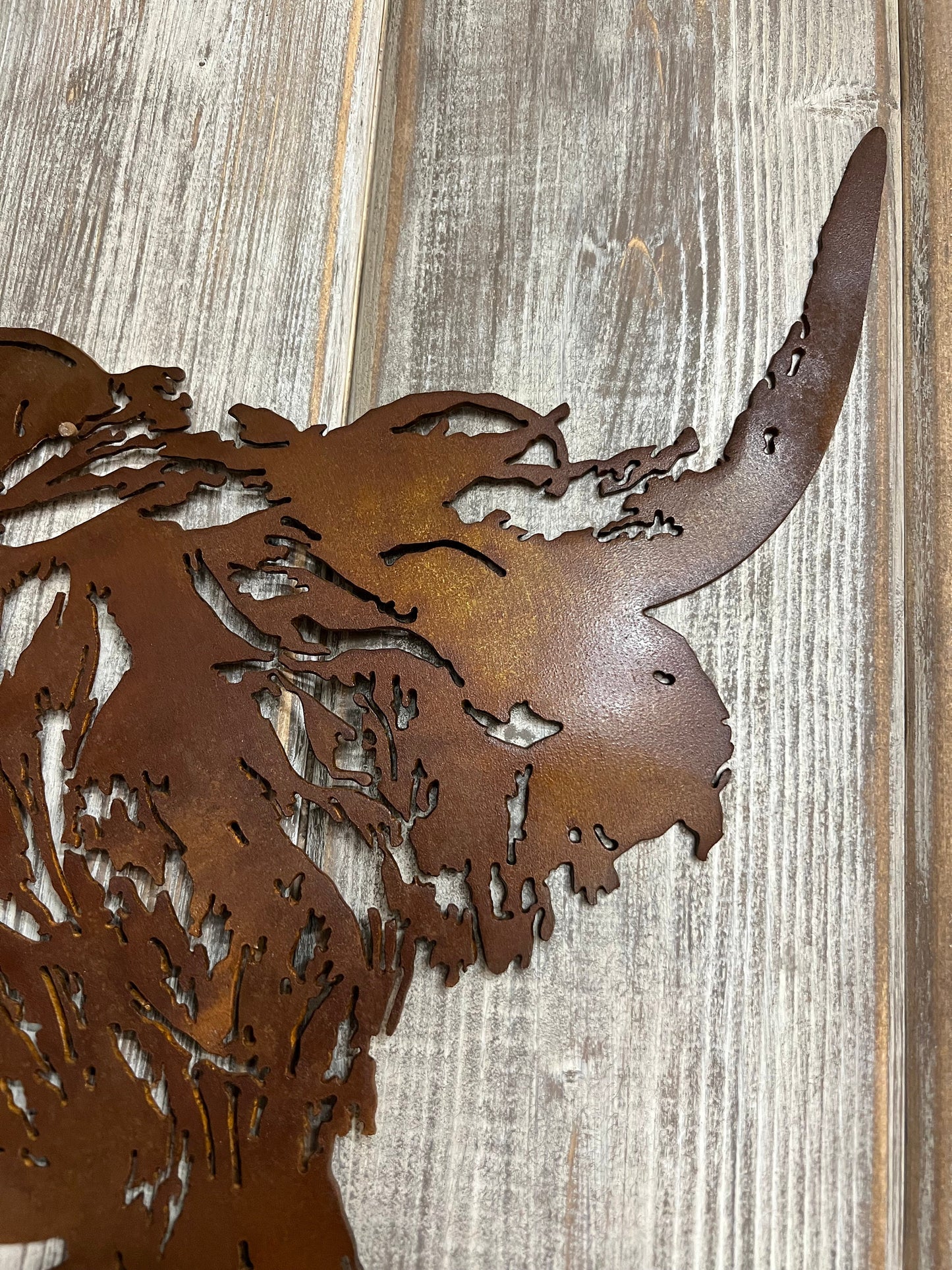 Rustic Metal Highland Cow Wall Art: Ranch Decor