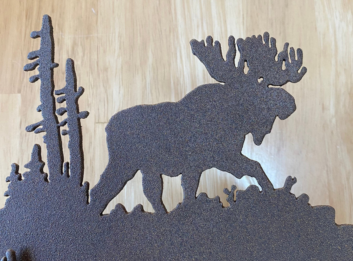 Metal Moose Picture Frame: Textured Brown Photo Holder (5x7 Photo)