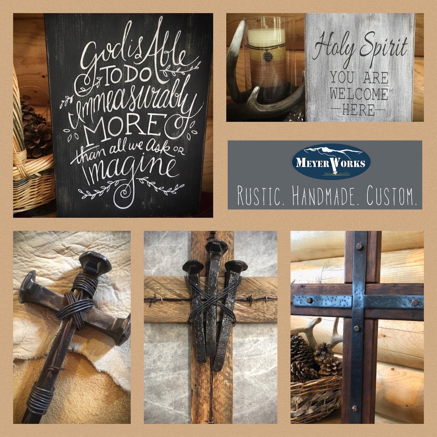 Reclaimed Railroad Double Spike Cross: Rustic Industrial Decor