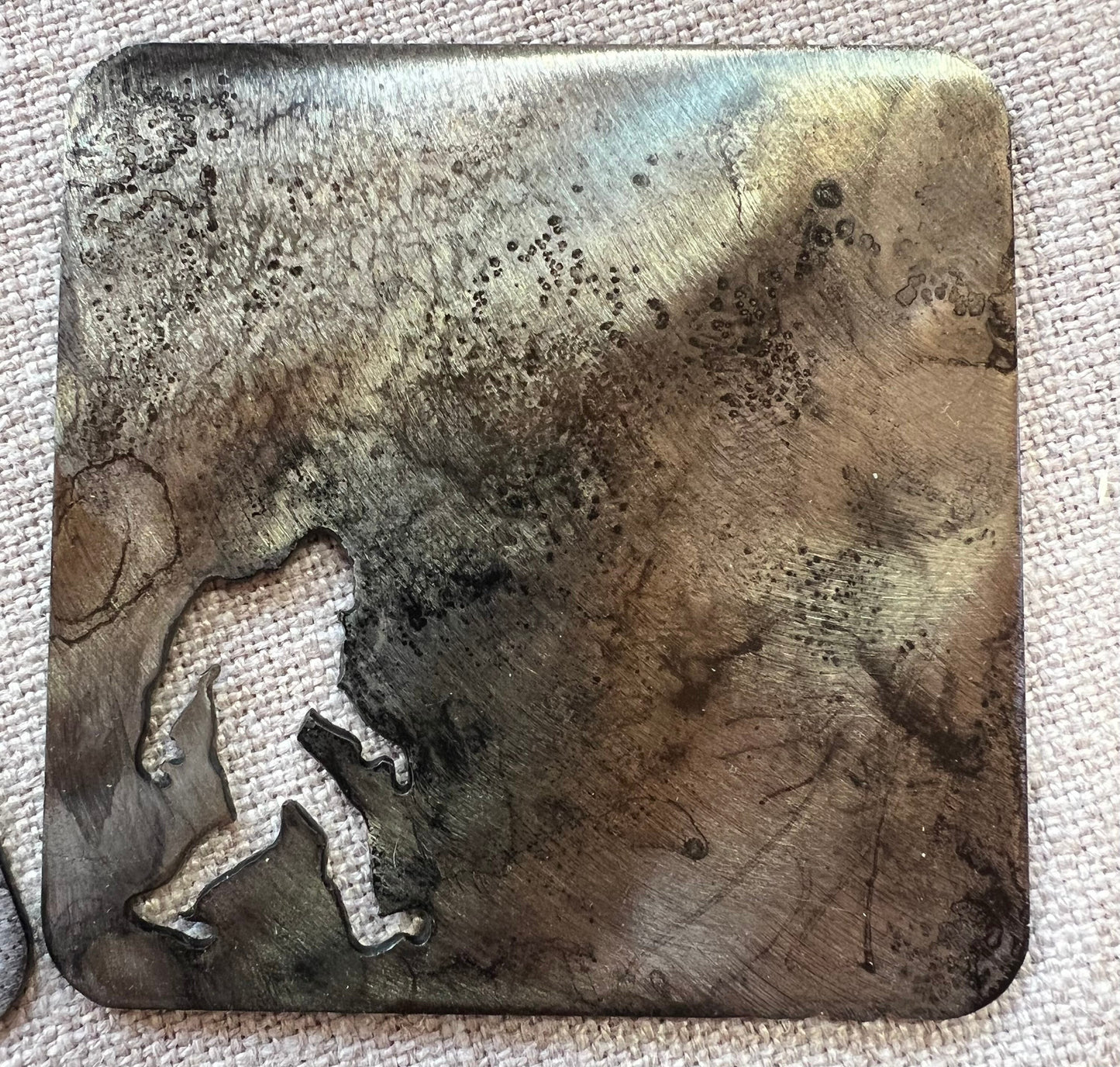 Metal Bigfoot Coasters: Sasquatch Lover Gift, Black Patina Finish
