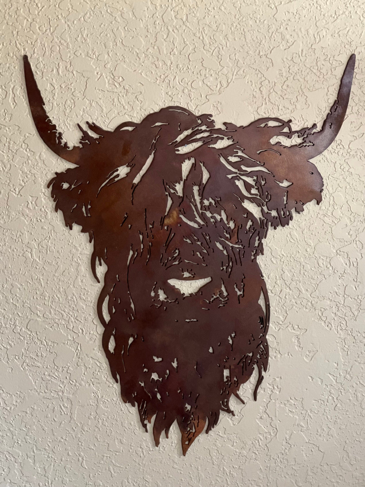 Rustic Metal Highland Cow Wall Art: Ranch Decor