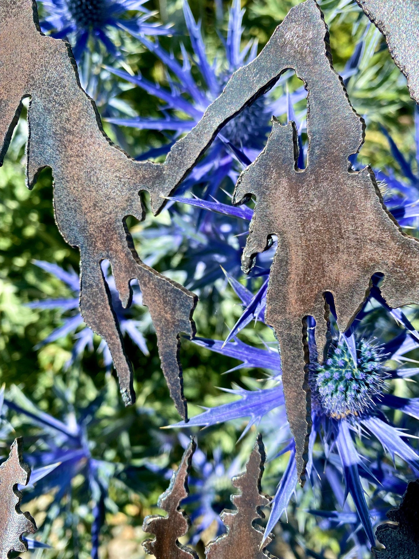 Rusty Shovel Mountain Scene: Repurposed Garden Art