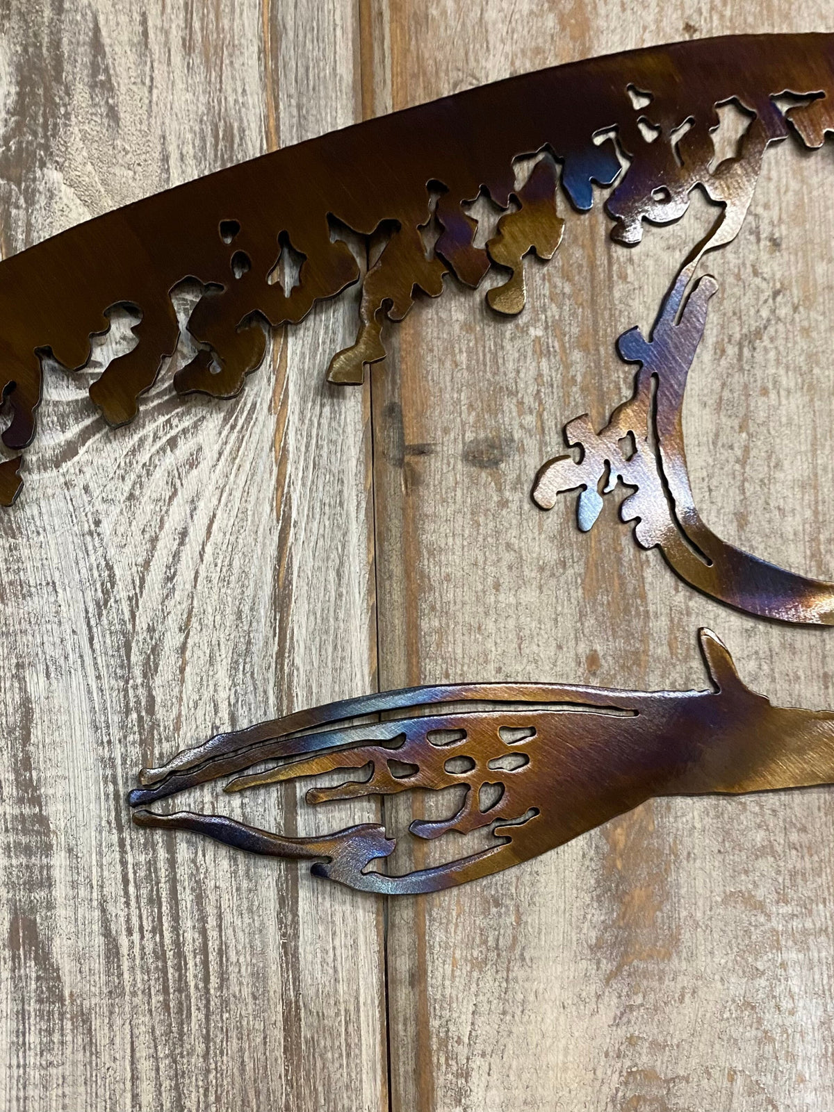 Steelhead Trout Metal Wall Art: Heat-Treated Finish, Cabin Lodge Decor