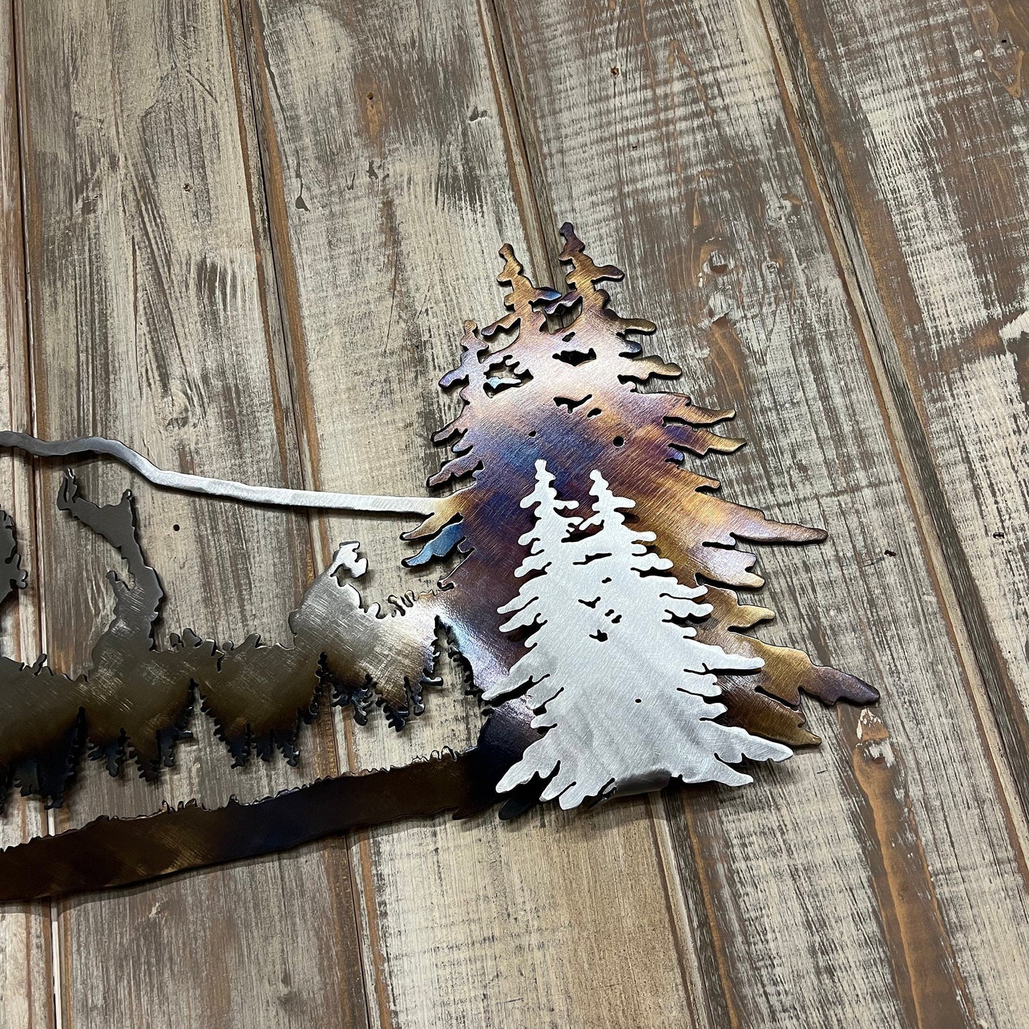 Mt Hood Metal Mountain Wall Art: Pacific Northwest Cabin Decor