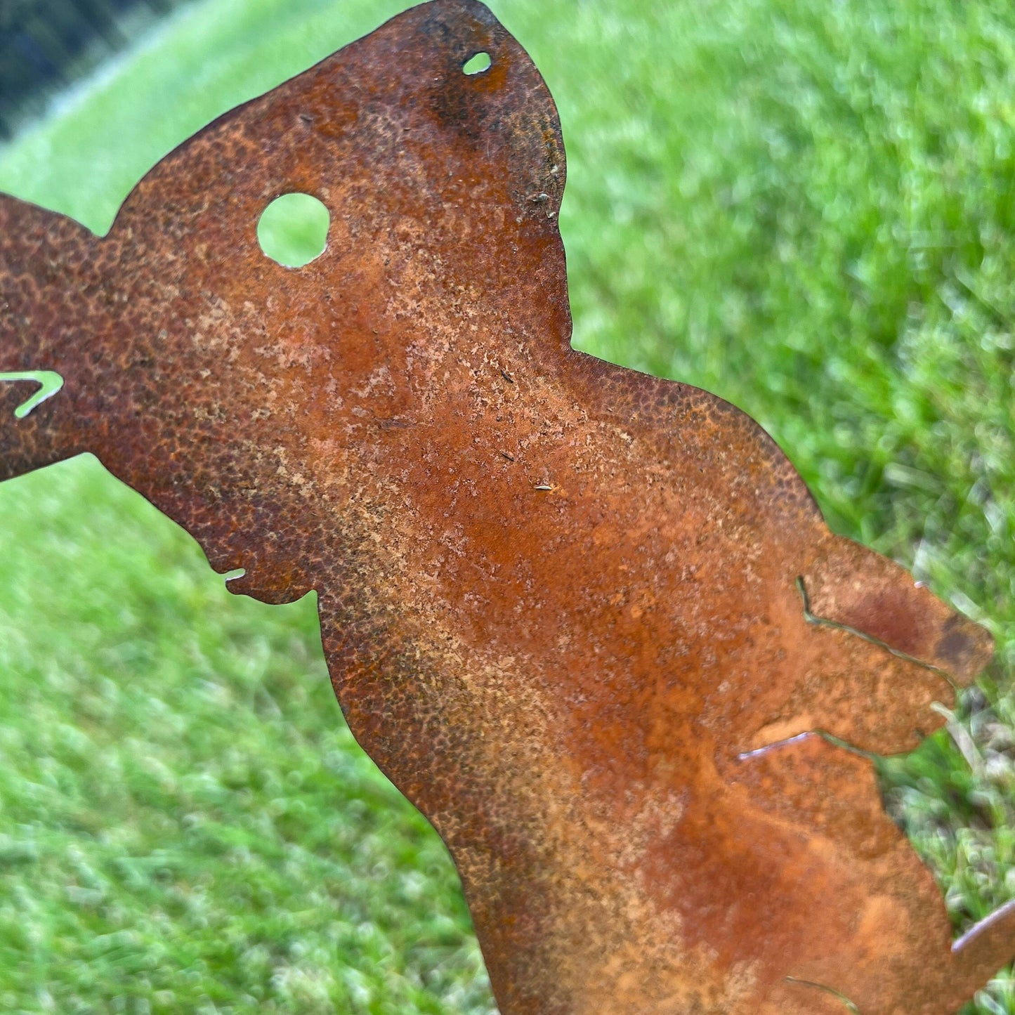 Rusty Bunny Garden Stakes - Set of 4 - Metal Rabbit Decor