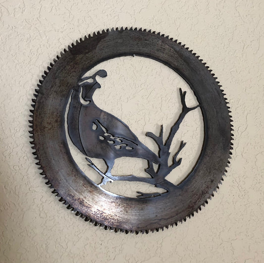 Rusty Quail Saw Blade Art: Rustic Wildlife Decor
