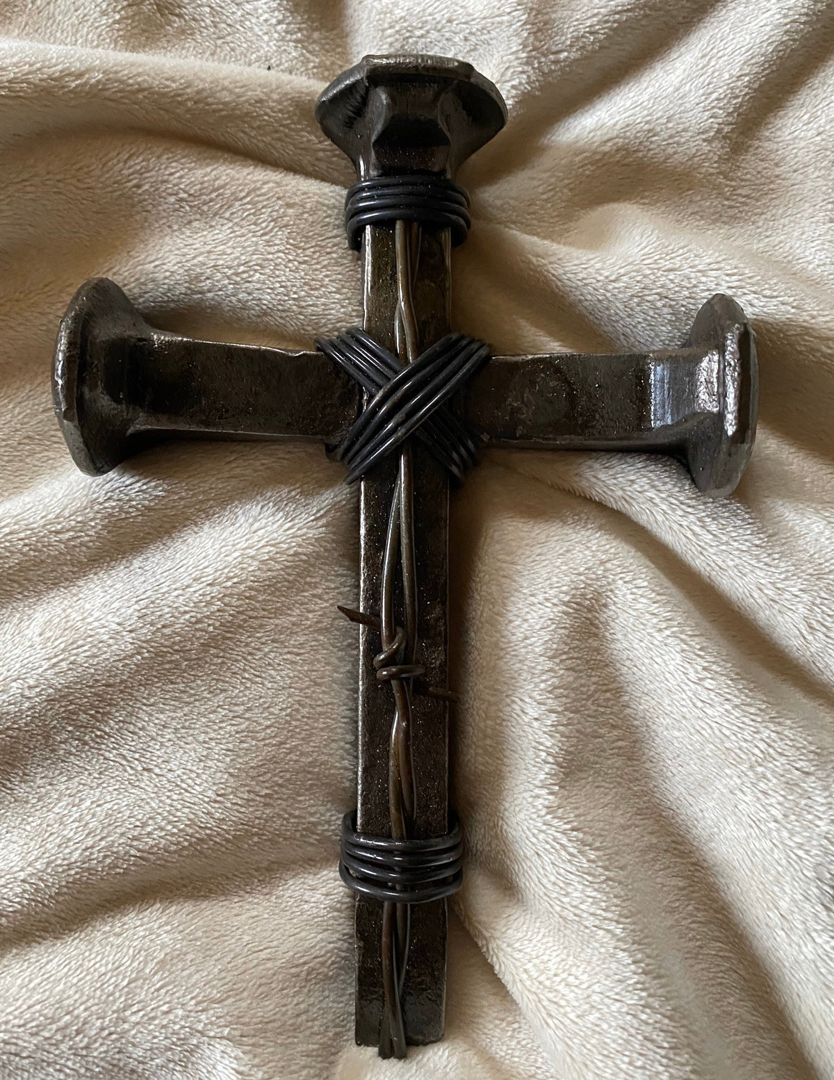 Rustic Railroad Spike Cross: Reclaimed Industrial Decor