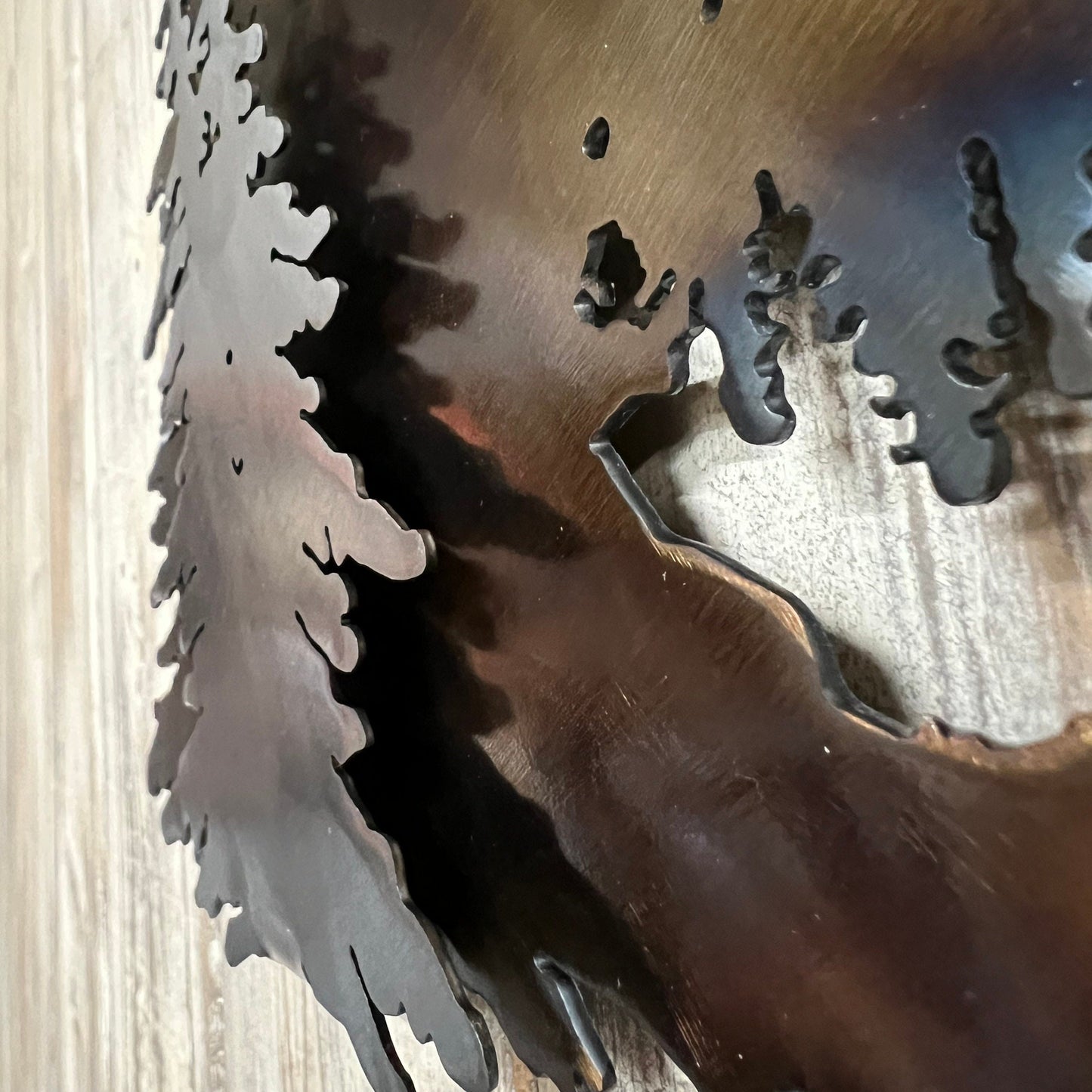 Mt Hood Metal Mountain Wall Art: Pacific Northwest Cabin Decor