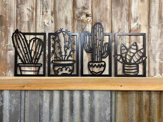 Metal Cactus Wall Art: Southwest Succulent Decor