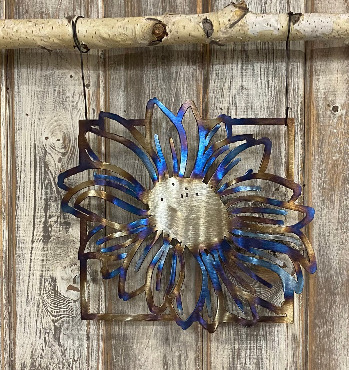 Heat-Treated Metal Sunflower Decor: Custom Garden Art
