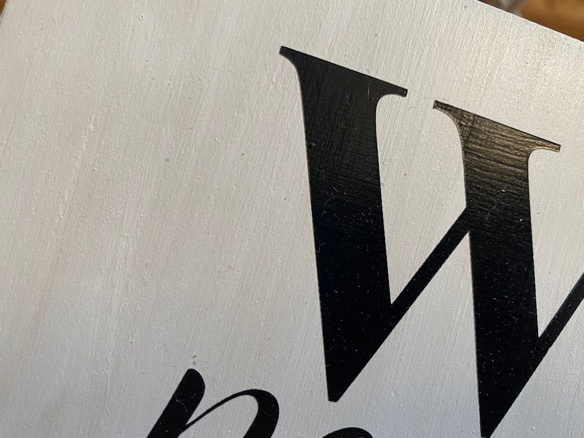 Chalkboard WiFi Password Sign: Distressed White Pine Wood Farmhouse Decor