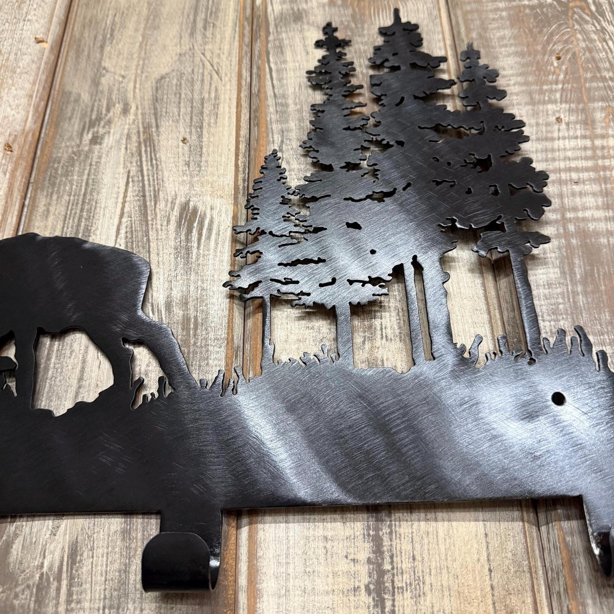 Elk Coat Rack: Fighting Bull Design, Cabin Lodge Decor
